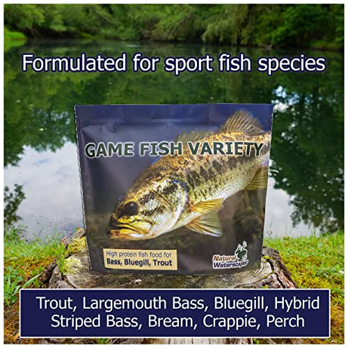 Natural Waterscapes Game Fish Food Variety Pond And Lake Fish Food Pellets 22 Lb Bag Feed To Bass Bluegill Trout Catfish Tilapia Floating Pellets