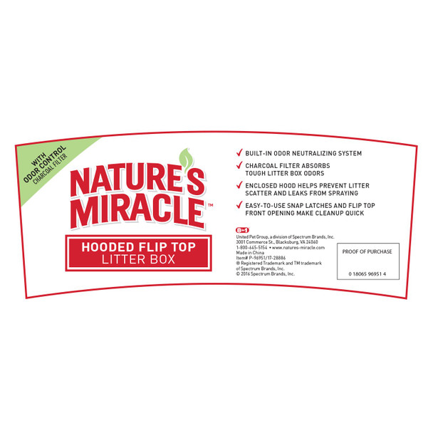 Nature'S Miracle Natureã£¢Ã‚Š¬Ã‚Ž¢S Miracle Hooded Flip Top Litter Box For Cats With Built-In Odor Control Charcoal Filter