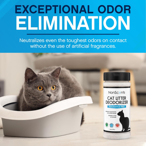 Nonscents Odor Control Cat Litter Deodorizer - Professional Strength Odor Neutralizer 16Oz