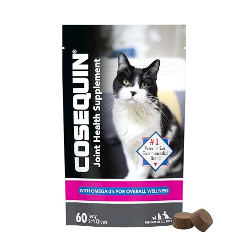 Nutramax Laboratories Cosequin For Cats Joint Health Supplement Contains Glucosamine For Cats Plus Chondroitin And Omega-3S Supports Joint And Skin And Coat Health Soft Chews 60 Count
