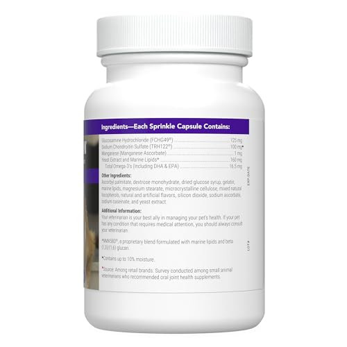 Nutramax Laboratories Cosequin For Senior Cats Joint Health Supplement Contains Glucosamine For Cats Plus Chondroitin Supports Joint Skin And Coat And Immune Health Sprinkle Capsules 60 Count