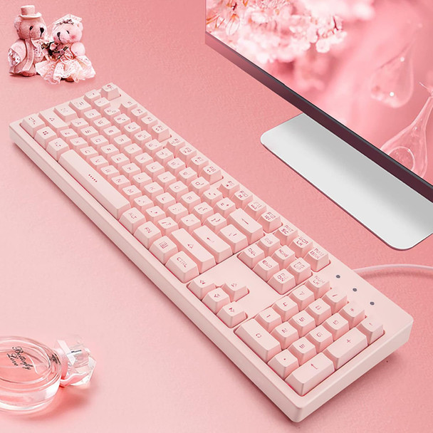 Basaltech Pink Keyboard with 7-Color LED Backlit, 104 Keys Quiet Silent Light Up Keyboard, 19-Key Anti-Ghosting Cheap Gaming Keyboard Mechanical Feeling Waterproof Wired USB for Computer, Mac, Laptop Basaltech Pink Keyboard with 7-Color LED Backlit, 104 Keys Quiet Silent Light Up Keyboard, 19-Key Anti-Ghosting Cheap Gaming Keyboard Mechanical Feeling Waterproof Wired USB for Computer, Mac, Laptop