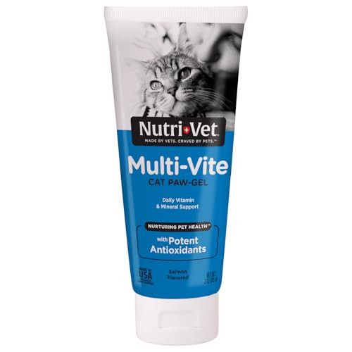 Nutri-Vet Multi-Vite Paw Gel For Cats Daily Vitamin Kitten Supplies Immune Support Cat Vitamin Potent Antioxidants Multi-Vitamin Paw Gel Senior Feline Supplements 3 Oz