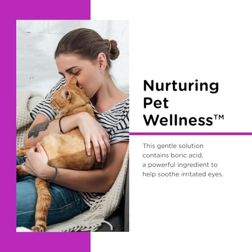 Nutri-Vet Cat Eye Rinse Sterile Solution Gently Cleanses Eyes And Surrounding Tissue Removes Debris Pollen And Mucus Relieves Irritation Helps Reduce Tear Stains Sensitive Ophthalmic Flush 4Oz