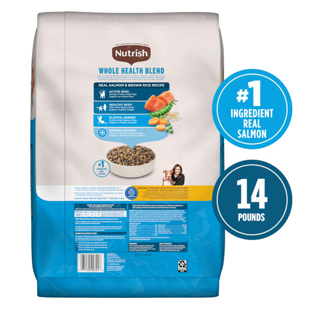 Nutrish Real Salmon & Brown Rice Recipe Dry Cat Food 14 Lb. Bag Packaging May Vary (Rachael Ray)