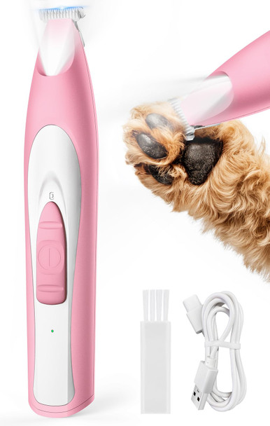 Oneisall Low-Noise Dog Paw Trimmer With Led Light Paw Trimmer For Dogs &Cats 0.8Inch/20Mm Wide Blade 35Db Cordless Electric Pet Paw Grooming Clippers For Paws Ears Face Rump