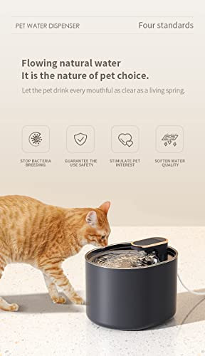 Otcpp 101Oz/3L Stainless Steel Pet Fountain Automatic Cat Water Fountain Dog Water Dispenser With Smart Pump For Cats Dogs Multiple Pets