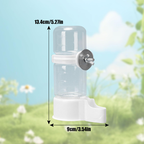 Otkarxus Automatic Bird Feeder And Water Dispenser 2Pcs Cage Accessories For Parrots Budgie Lovebirds Parakeet Cockatiel - Food Seed And Bottle Drinker (White 140Ml)