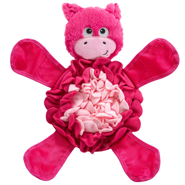 Outward Hound By Nina Ottosson Hide-Ablez Plush Dog Puzzle With Treat Ball Flamingo Pink