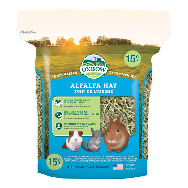 Oxbow Alfalfa Guinea Pig Hay Rabbit Hay Small Pet Bunny Supplies All Natural Grass For Guinea Pig Bunny Chinchilla & Hamster Oxbow Rabbit Supplies Grown In Usa 9 Lb Box