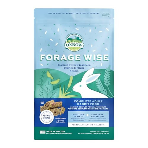 Oxbow Forage Wise Adult Rabbit Food Engaging Variety Diet With Complete Nutrition In Every Piece Timothy Hay Based Rabbit Food With Variety Supports Digestion & Dental Health Made In Usa 4 Lb Bag