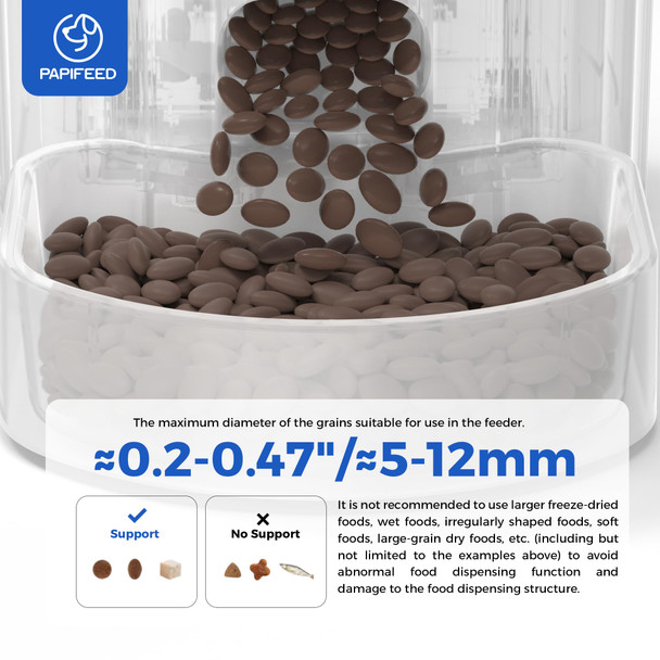 Papifeed Automatic Cat Feeder 3L 2.4G Wifi Auto Pet Food Dispenser For Cats And Small Dogs Timed Cat Feeder Programmable Portion Size With App Control & Alexa 1-10 Meals Per Day (White)