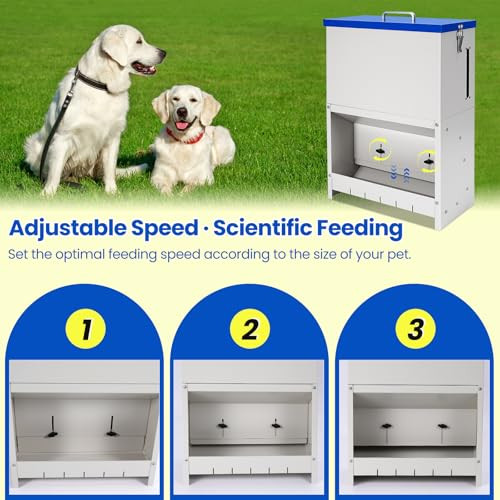 Pauqrwie 22Lbs Gravity Dog Feeder - Automatic Dog Feeder Large Breed Outdoor Pet Feeding Station Auto Dry Food Dispenser For Pet Cat Dogs
