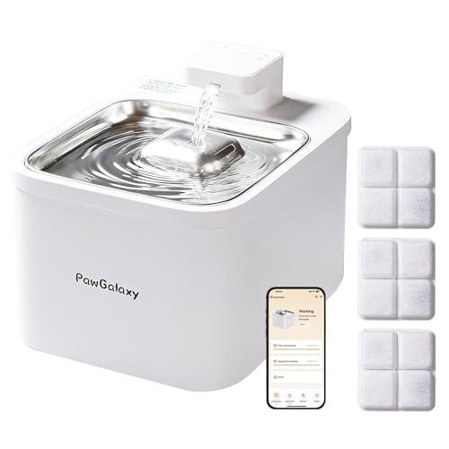 Pawgalaxy Wifi Cat Water Fountain With App Control 4L/135Oz Cordless Stainless Steel Pet Fountain With 3 Washable Filters 4 Modes & Motion Sensor Ultra-Quiet Bpa- Indoor Dog And Cat Dispenser