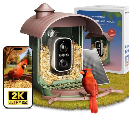 Pawmendous Bird Feeder With Camera Ãƒ¢Ã‚Š¬Ã‚‚¬Å’ Ai Identifies 10000+ Birds Real-Time Alerts & Two-Way Audio Ãƒ¢Ã‚Š¬Ã‚‚¬Å’ Solar & Wired Powered Ip65 Waterproof For Backyard Garden Patio Ãƒ¢Ã‚Š¬Ã‚‚¬Å’ Ideal For Bird Lovers