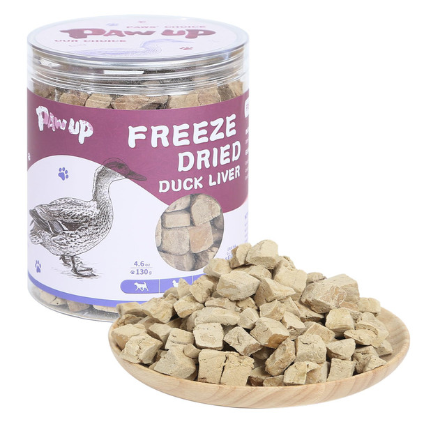 Pawup Ze Dried Duck Treats For Cats Dogs Rawhide Ze-Dried Raw Food Topper High Protein Gluten&Grain  4.6Oz