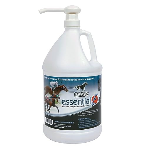 Pennwoods Essential E: Equine Vitamin E Supplement For Horse Health Performance Recovery & Nutrition - 1 Gallon