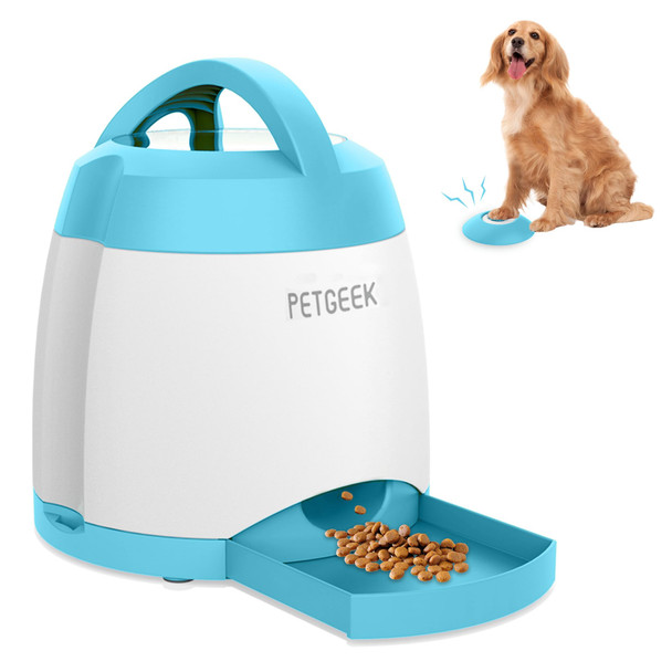 Petgeek Dog Treat Dispenser With Button Automatic Dog Feeder With Remote Control And Dual Power Supply Dogs Puzzle Toys And Interactive Pet Stimulation Toys For Indoor Or Outdoor Play(Green)
