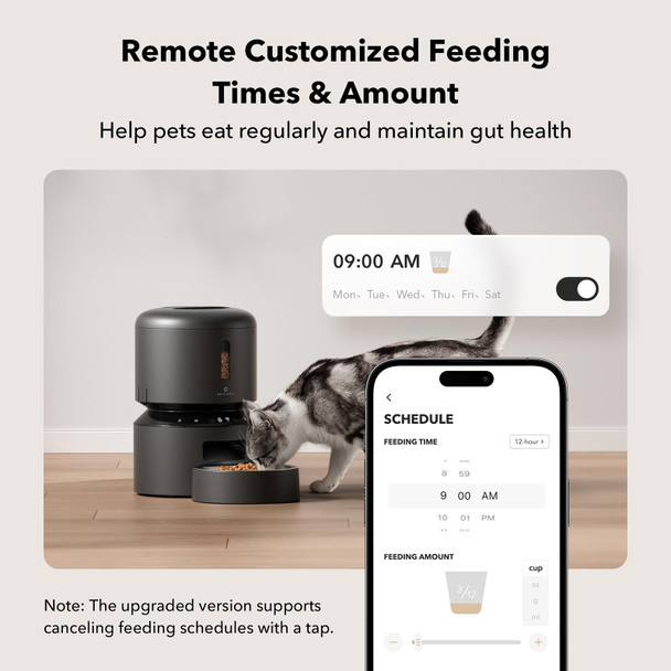 Petlibro Automatic Cat Feeder 5G Wifi Automatic Dog Food Dispenser With Freshness Preservation 5L Timed Pet Feeder With Low Food Sensor Up To 10 Meals Per Day Granary Black