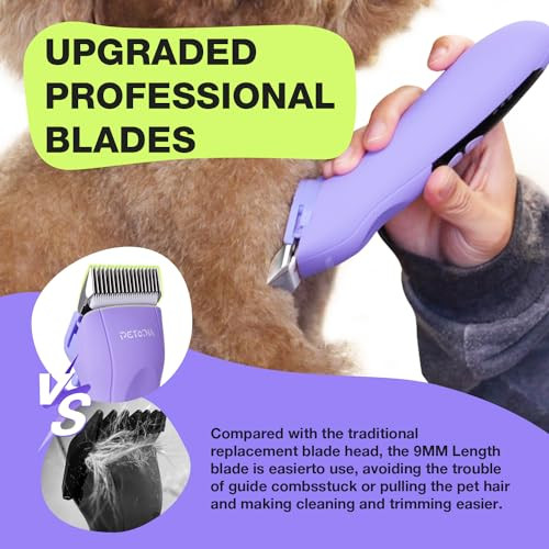 Petopia Dog Clippers For Grooming Pet Grooming Supplies Kit Professional Grooming Clippers For Thick Coats With 2&9Mm Blade Combs And Curved Scissor Low Noise Cat Poodles Electric Shaver Cordless