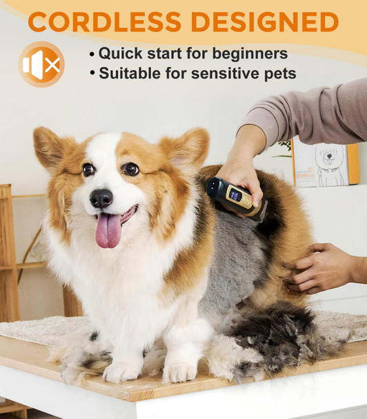 Petsaunter Dog Clippers For Grooming 4-Speed & Lcd Low Noise Electric Trimmer For Grooming Typec Rechargeable Dog Hair Clippers Super Quiet For Dogs & Pets With Thick Or Heavy Coats(C95)
