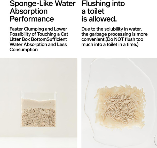 Pidan Tofu Cat Litter ClumpingFlushableUltra Absorbent And Fast Drying 100% Natural Ingredients LitterSolubility In WaterReally Dust-Less Scattering (5.3Lbã£Æ’Ã¢‚¬1Bag)