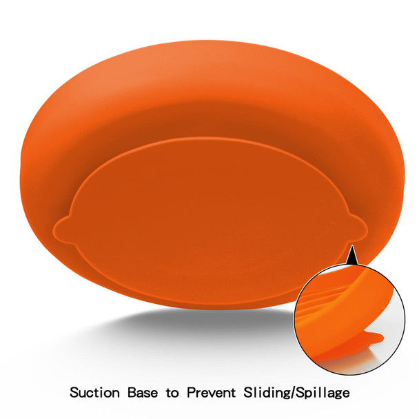 Pjdh Slow Feeder Dog Bowls Silicone Food Bowl Anti-Gulping Pets Puppy Slow Feeder With Suction Cups Dishwasher Microwave Safe For All Small Medium Dogs Wave Design Orange