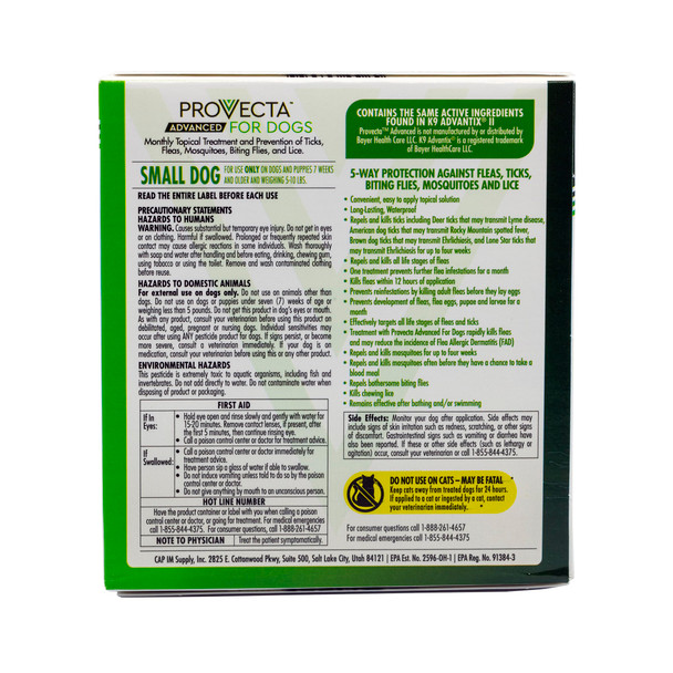 Provecta Advanced For Dogs (Sm) 5Ãƒ¢Ã‚Š¬Ã‚‚¬Å’10 Lbs Ãƒ¢Ã‚Š¬Ã‚‚¬Å’ 4 Mos/Box