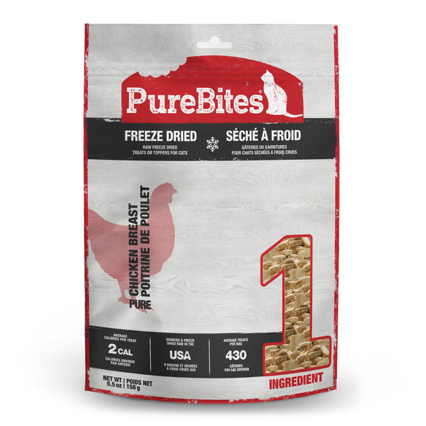 Purebites Chicken Ze Dried Cat Treats 1 Ingredient Made In Usa 2.3Oz