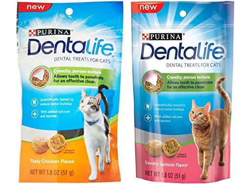 Purina Dentalife Dental Treats For Cats Bundle Savory Salmon And Tasty Chicken