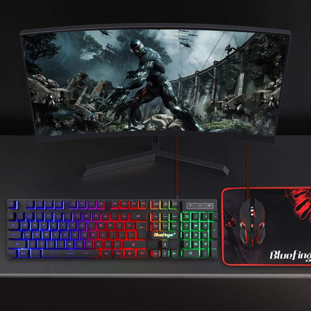 RGB Gaming Keyboard and Backlit Mouse Combo, USB Wired, LED Gaming set for Laptop PC Computer Game and Work RGB Gaming Keyboard and Backlit Mouse Combo, USB Wired, LED Gaming set for Laptop PC Computer Game and Work