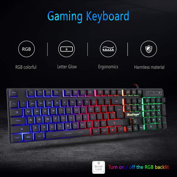 RGB Gaming Keyboard and Backlit Mouse Combo, USB Wired, LED Gaming set for Laptop PC Computer Game and Work RGB Gaming Keyboard and Backlit Mouse Combo, USB Wired, LED Gaming set for Laptop PC Computer Game and Work