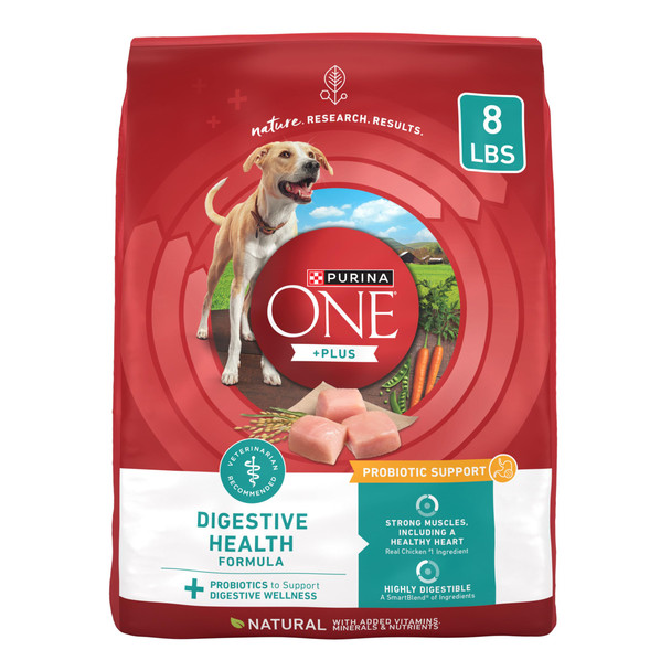 Purina One Plus Digestive Health Formula Dry Dog Food Natural With Added Vitamins Minerals And Nutrients - 16.5 Lb. Bag