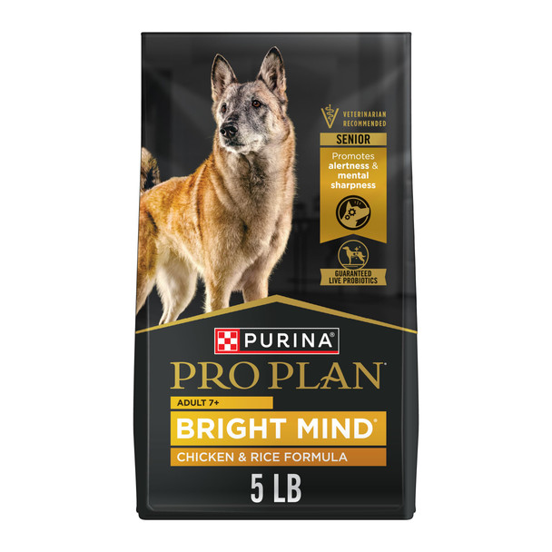Purina Pro Plan Senior Dog Food With Probiotics For Dogs Bright Mind 7+ Chicken & Rice Formula - 16 Lb. Bag