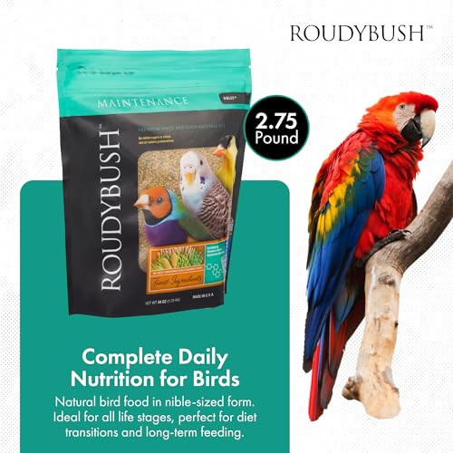 Roudybush Daily Maintenance Food For Birds - Scientifically Formulated Bird Feed - Bird Food Pellets W/Corn Wheat Soy & More - Nutritious & Healthy Feed For Birds (Nibles 44Oz)