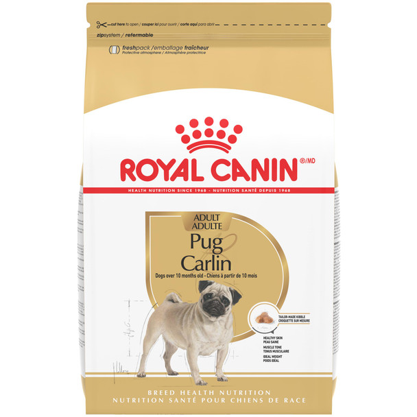 Royal Canin Breed Health Nutrition Pug Adult Dry Dog Food 10 Lb Bag