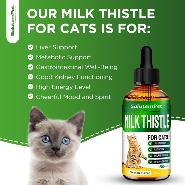 Salutempet Milk Thistle For Dogs Dog Liver Supplement For All Ages And Breeds Here Is Only Herbal Composition + Attractive And Super Yummy Bacon Flavor 2 Oz