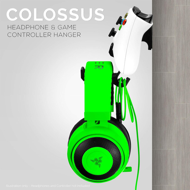 Colossus - Gamepad Controller & Headphone Hanger Holder - Designed for Xbox ONE, PS4, PS3, Dualshock, Switch, PC, Steelseries, Steam & More, Black by Brainwavz Colossus - Gamepad Controller & Headphone Hanger Holder - Designed for Xbox ONE, PS4, PS3, Dualshock, Switch, PC, Steelseries, Steam & More, Black by Brainwavz