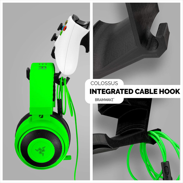 Colossus - Gamepad Controller & Headphone Hanger Holder - Designed for Xbox ONE, PS4, PS3, Dualshock, Switch, PC, Steelseries, Steam & More, Black by Brainwavz Colossus - Gamepad Controller & Headphone Hanger Holder - Designed for Xbox ONE, PS4, PS3, Dualshock, Switch, PC, Steelseries, Steam & More, Black by Brainwavz