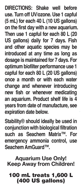 Seachem Stability Fish Tank Stabilizer - For Freshwater And Marine Aquariums 2L / 67.6 Oz