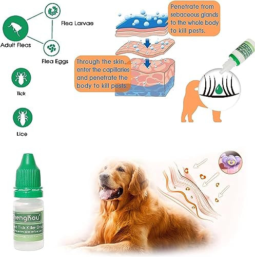Shengkou Natural Puppy Flea & Tick Treatment (4-44 Lbs) 9-Month Protection + Tools Vet-Reviewed Formula