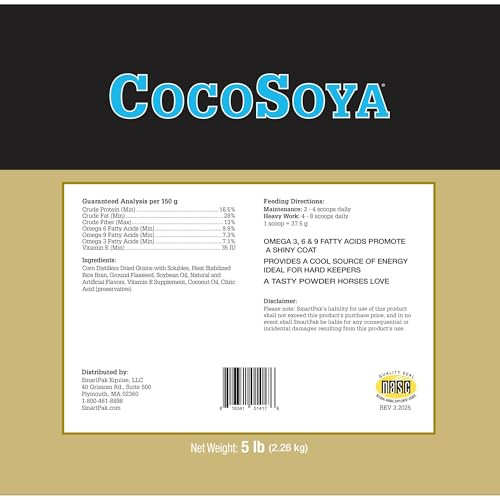 Smartequine Cocosoya Granular For Skin And Coat Contains Soybean Oil And Coconut Oil For Overall Coat Shine And Horse Health Nourishing Fatty Acids For A Lustrous Appearance 5 Lb