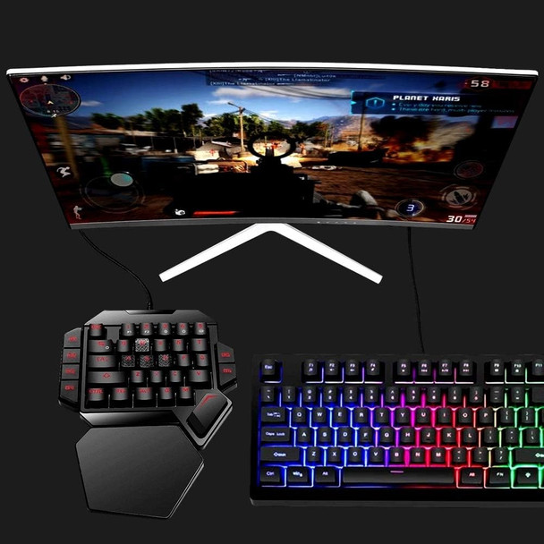 RGB One Handed Mechanical Gaming Keyboard,Colorful Backlit Professional Gaming Keyboard with Wrist Rest Support,USB Wired Single Hand Mechanical Keyboard for Game RGB One Handed Mechanical Gaming Keyboard,Colorful Backlit Professional Gaming Keyboard with Wrist Rest Support,USB Wired Single Hand Mechanical Keyboard for Game