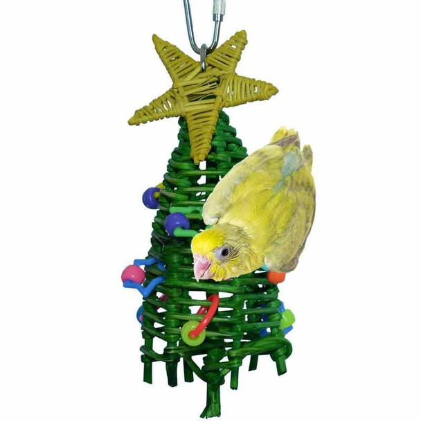 Super Bird Creations Super Bird Creations Sb872 Mini Xmas Tree Bird Toy Small/Medium Bird Size 7" X 2"