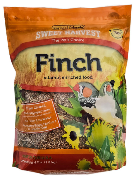 Sweet Harvest Finch Bird Food 4 Lbs Bag - Seed Mix For Finches