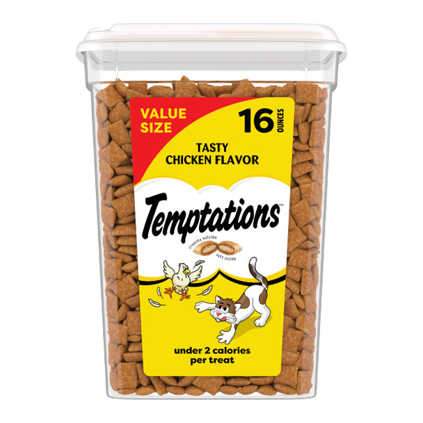 Temptations Classic Crunchy And Soft Cat Treats Tasty Chicken Flavor 16 Oz. Tub