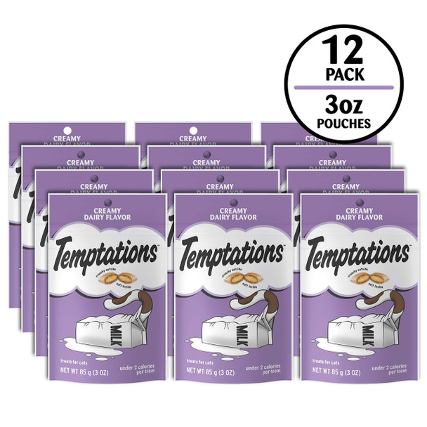 Temptations Classic Crunchy And Soft Cat Treats Creamy Dairy Flavor 16 Oz. Tub