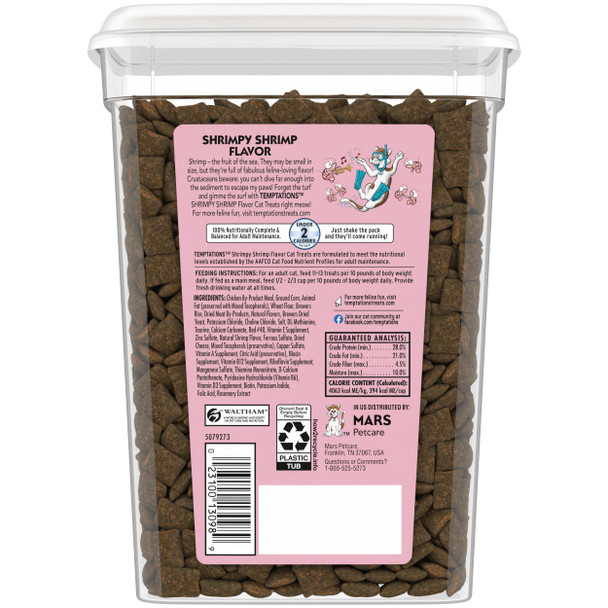 Temptations Classic Crunchy And Soft Cat Treats Shrimpy Shrimp Flavor 16 Oz. Tub