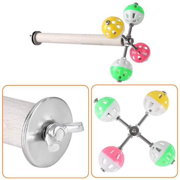 Teniinet Stand Perch Toy With Rotating Balls For Birds Parakeets Budgies Cockatiels Parrots Budgerigars Conures Parrotlets Ringnecks Lovebirds (1Pcs)