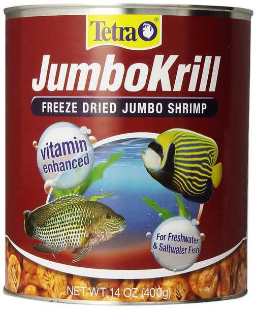 Tetra Jumbokrill Ze-Dried Jumbo Shrimp 3.5 Ounces Natural Shrimp Treat For Aquarium Fish Red (16198) : Pet Food : Pet Supplies